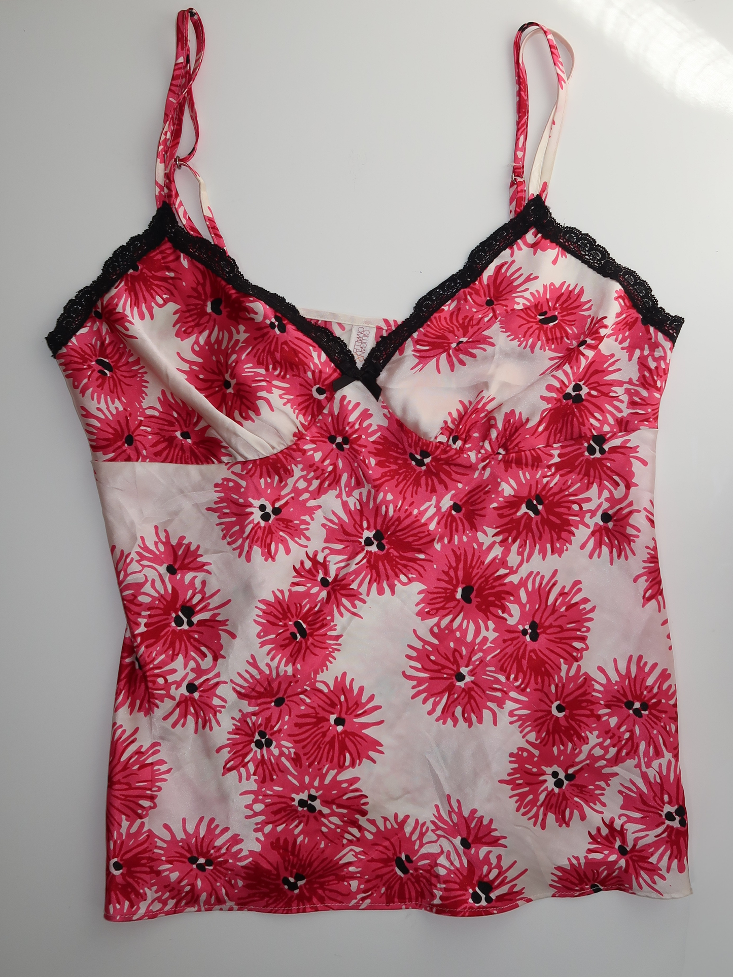 A004: “sleeping beauty” | floral cami with black lace detailing