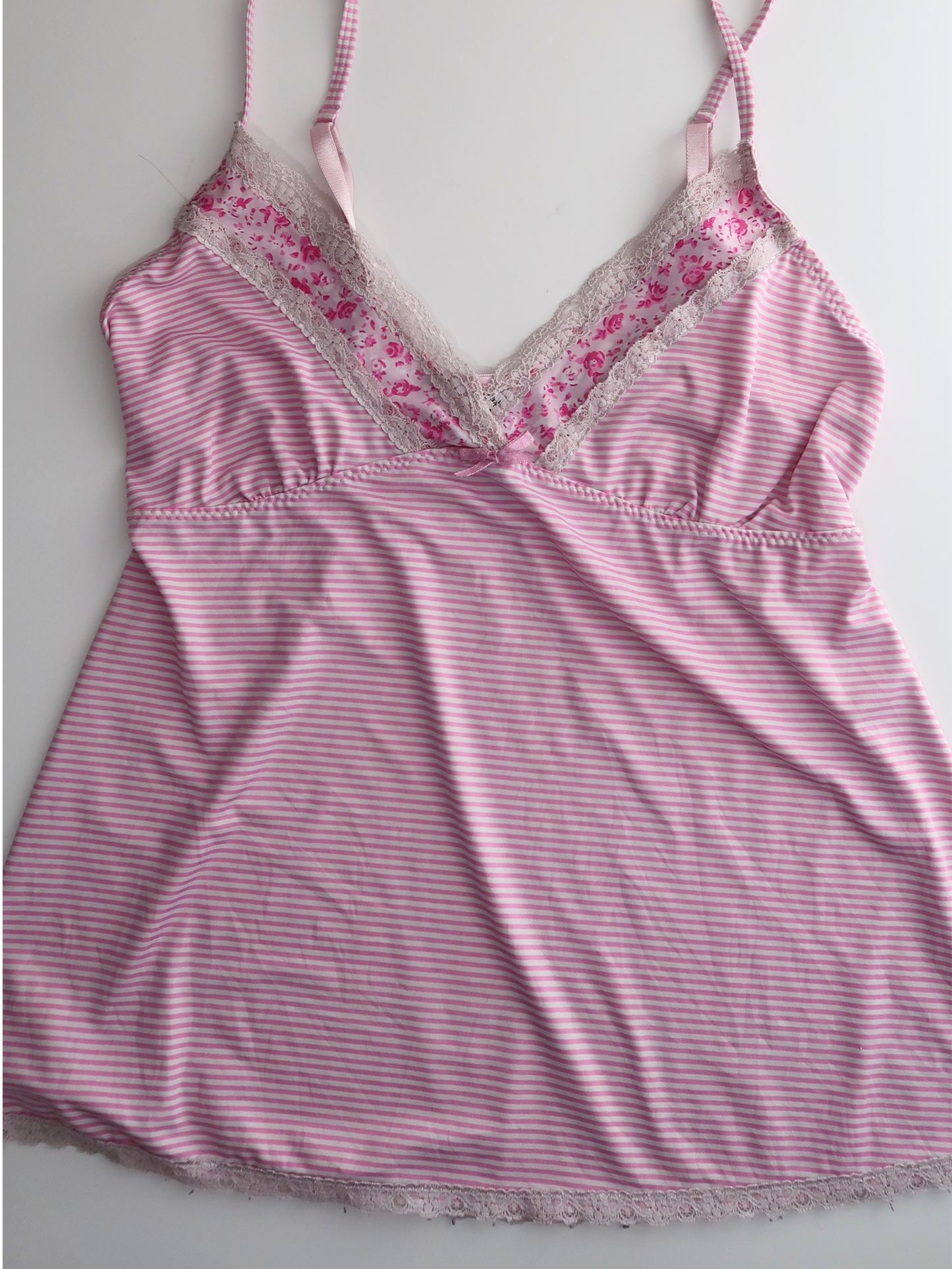 A016: “bubblegum girly” | laura ashley striped floral cami lilac diva