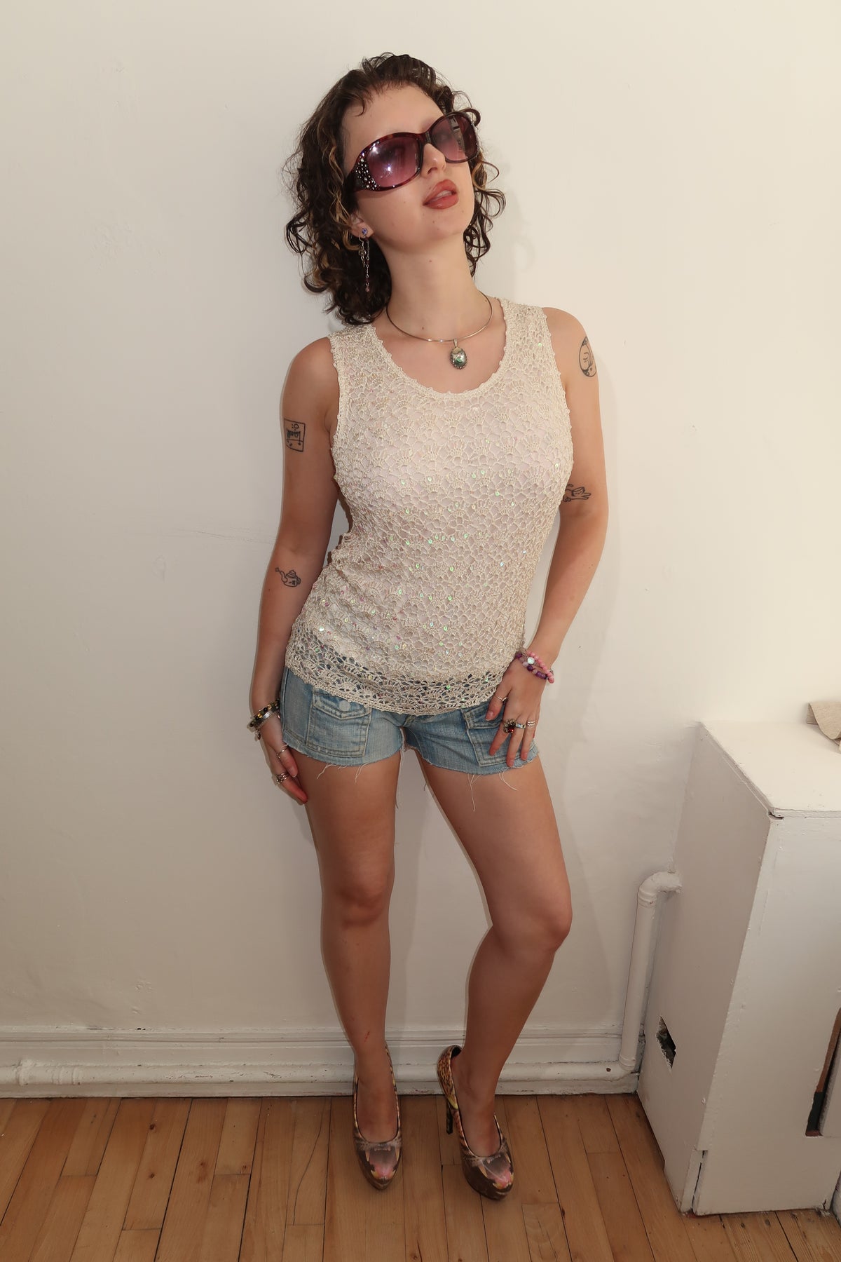 A001: “the mermaid basic” | crochet sequin vest