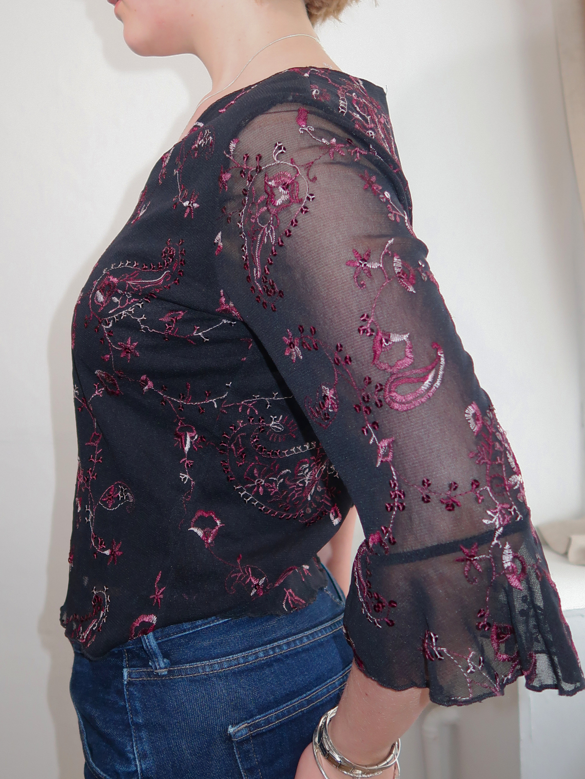 A020: “sabrina the teenage witch” | black top with beautiful, whimsy detailing