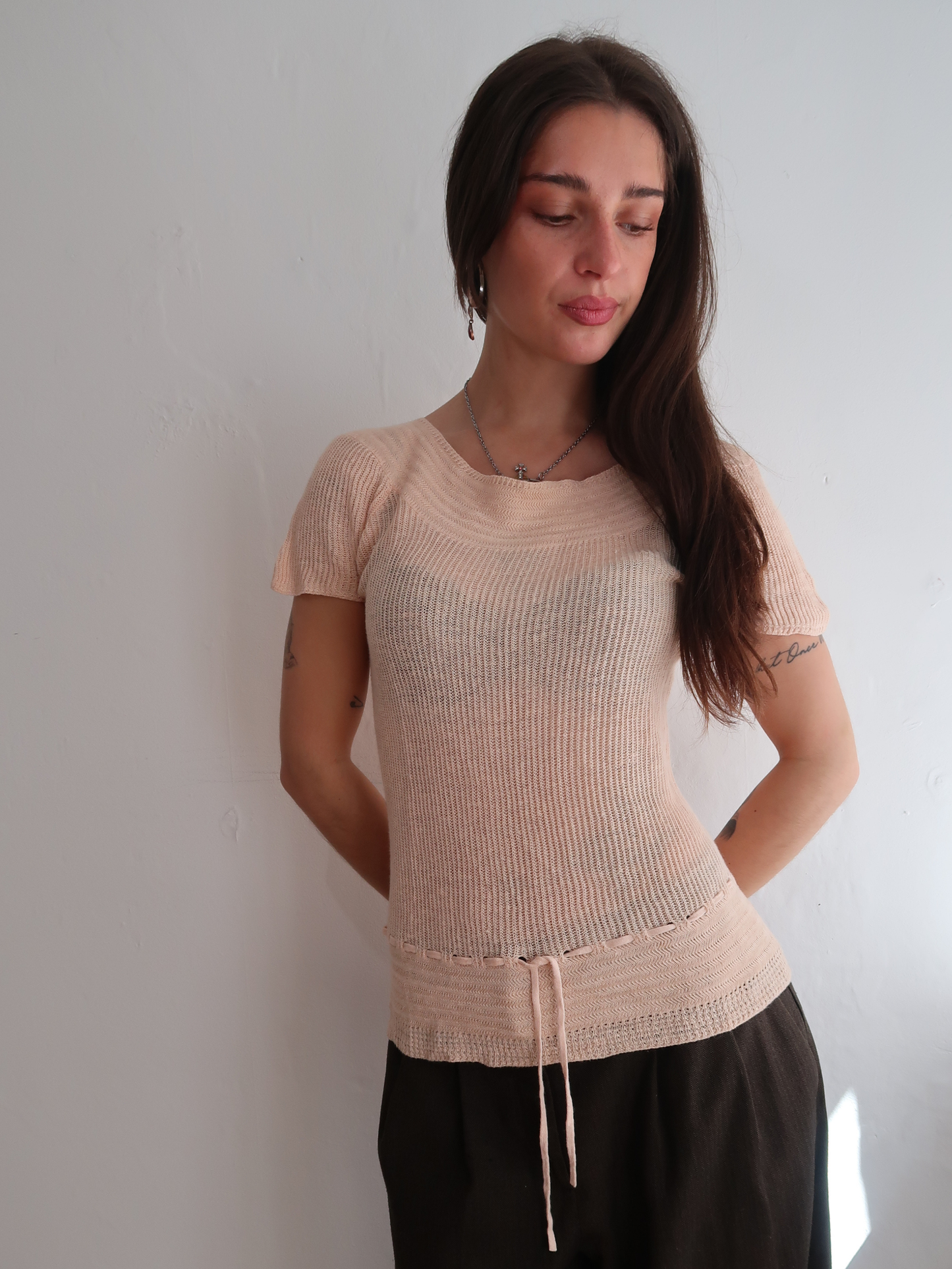 A056: “angelina ballerina” | vintage ralph lauren 100% linen knitted top