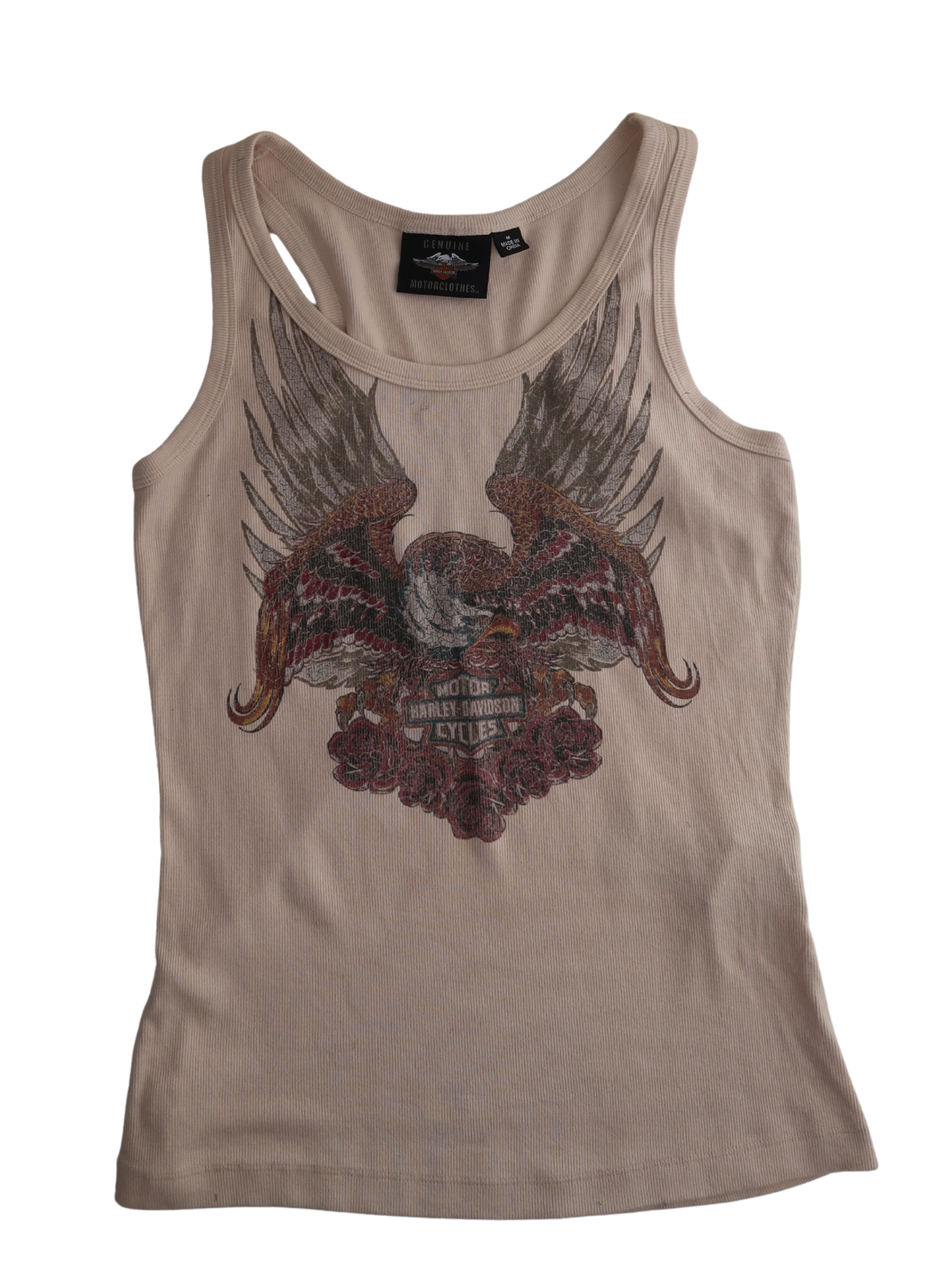 A022: “biker chick” | vintage harley-davidson eagle ribbed tank top