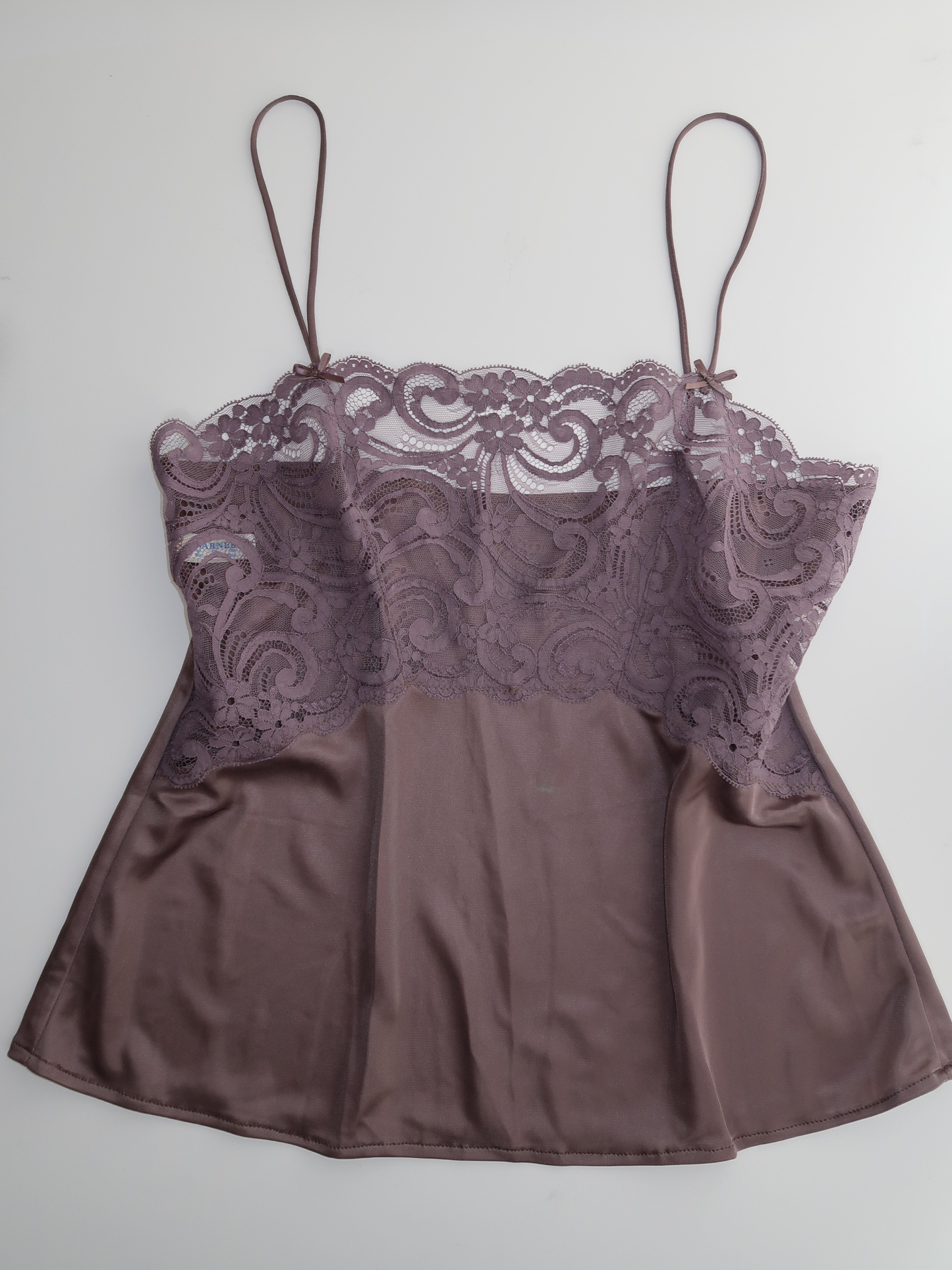 A009: “stormy baby” | grungy grey lace spaghetti strap