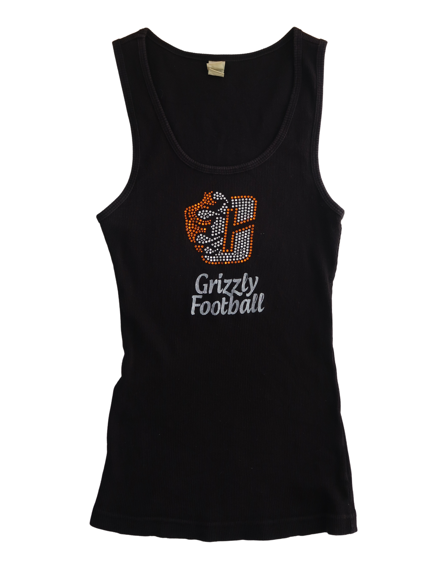 A041: “WAG” | ‘grizzly’ bedazzled black tank top