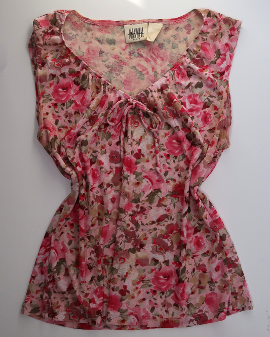A002: “she’s a country flower” | vintage pink floral top