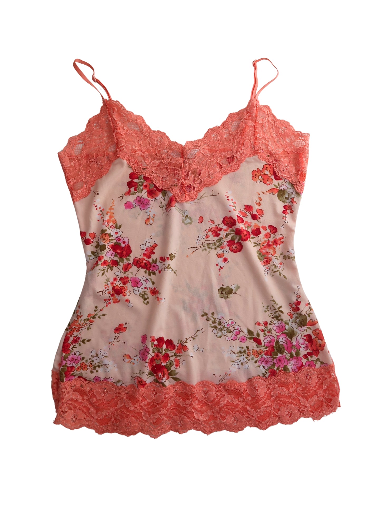 A006: “coral bouquet” | flower cami with lace detailing