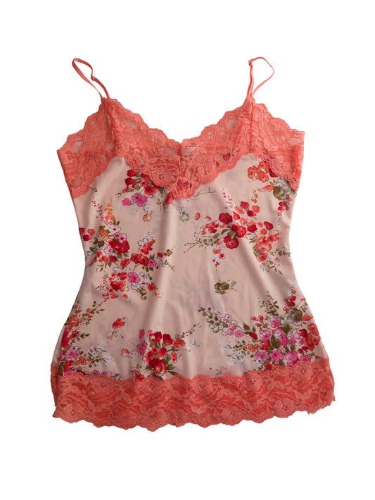 A006: “coral bouquet” | flower cami with lace detailing