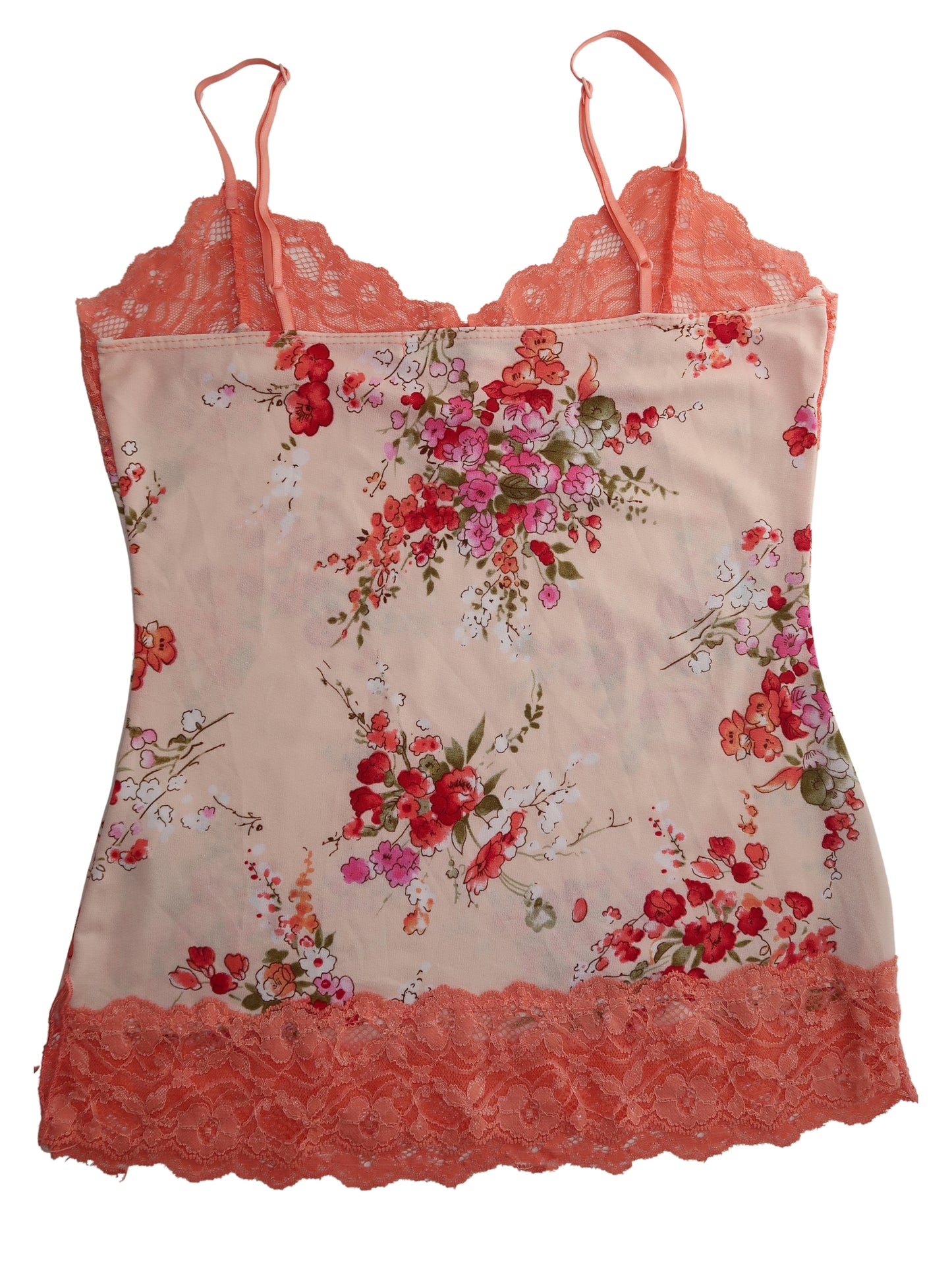 A006: “coral bouquet” | flower cami with lace detailing