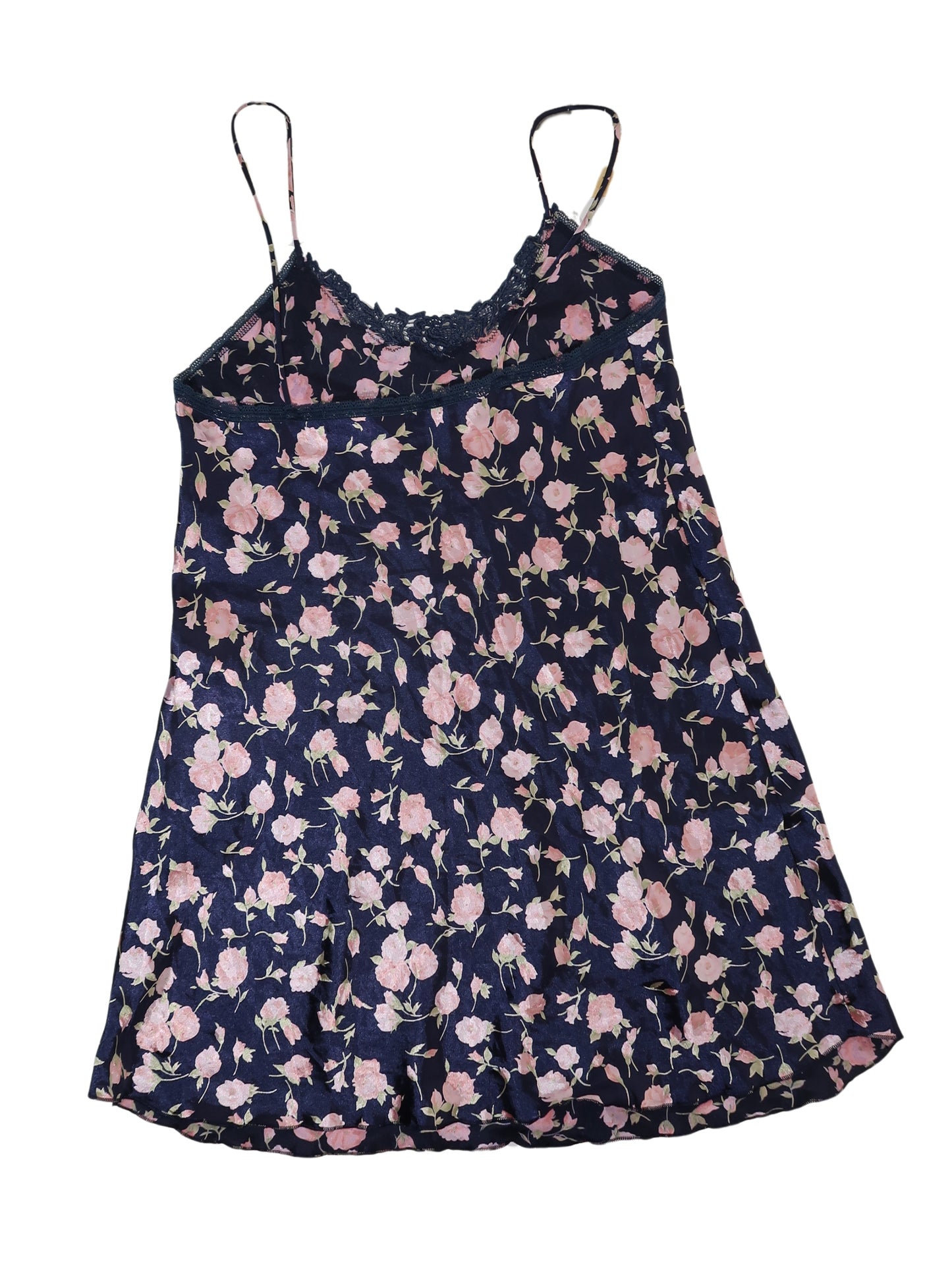 A066: “flowers in the night” | navy, floral shift dress with spaghetti straps