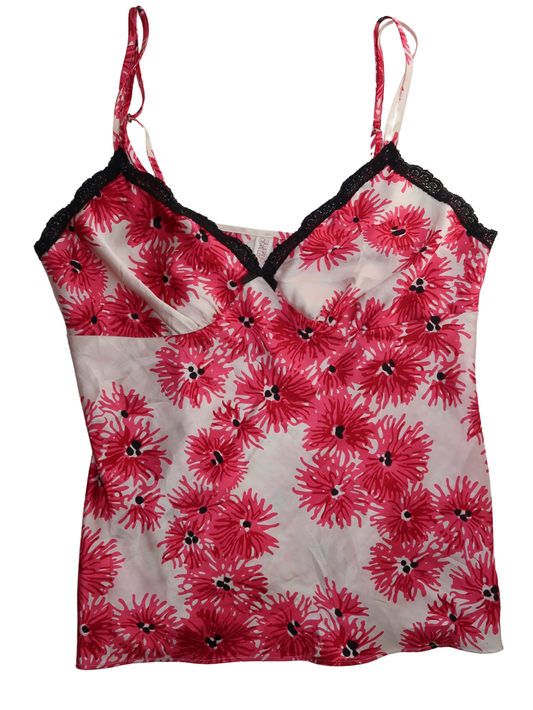 A004: “sleeping beauty” | floral cami with black lace detailing