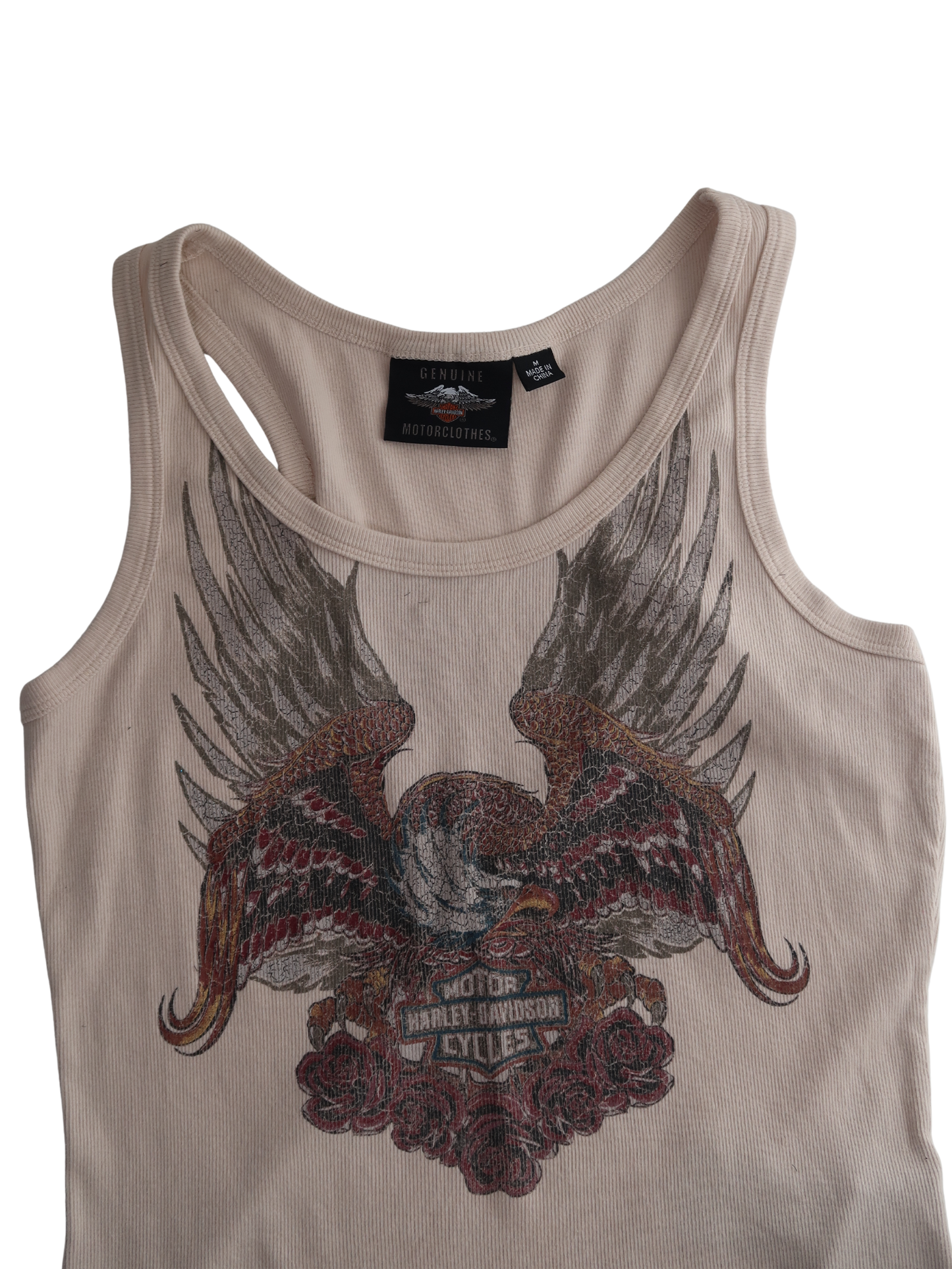 A022: “biker chick” | vintage harley-davidson eagle ribbed tank top