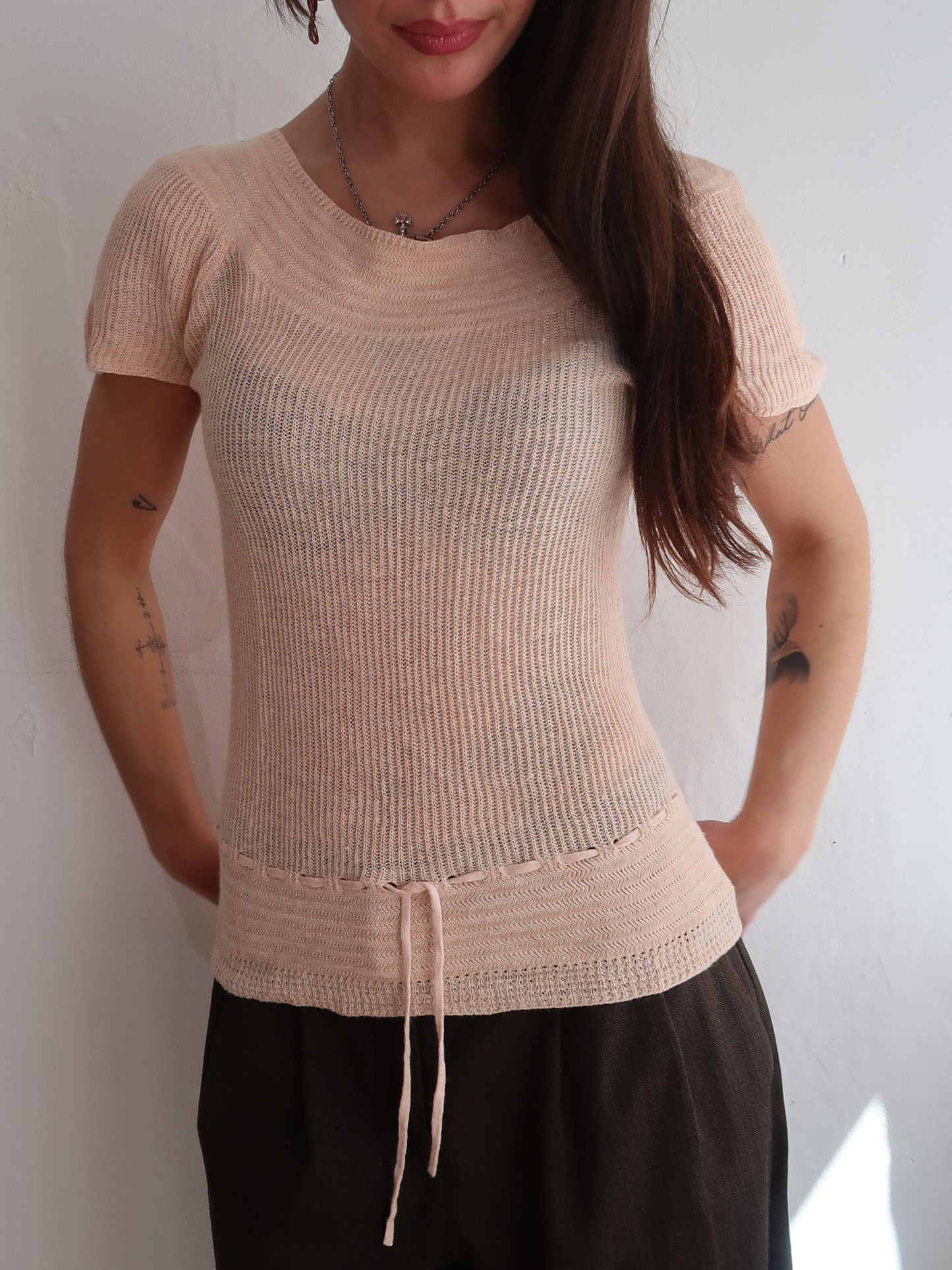 A056: “angelina ballerina” | vintage ralph lauren 100% linen knitted top
