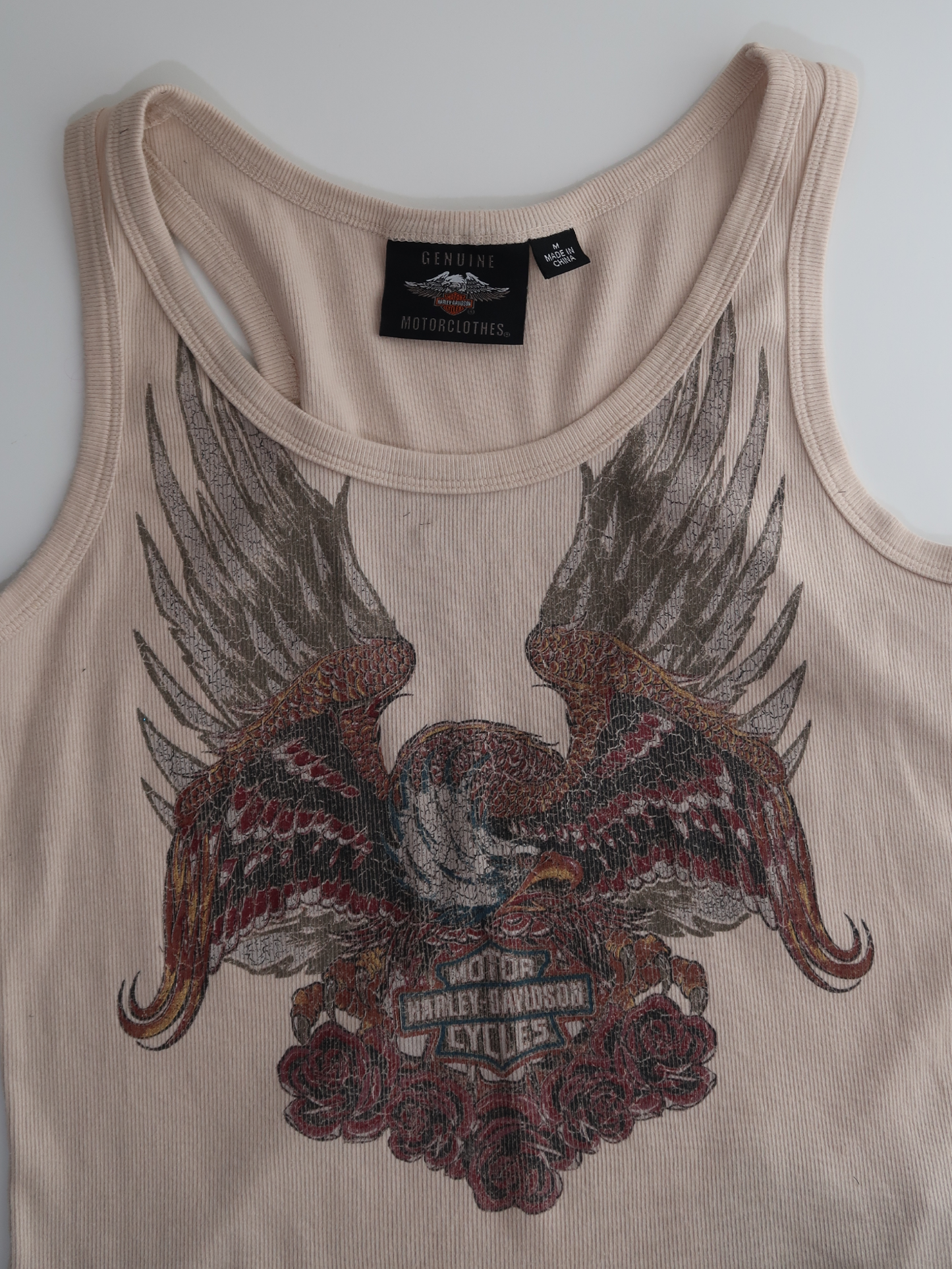 A022: “biker chick” | vintage harley-davidson eagle ribbed tank top
