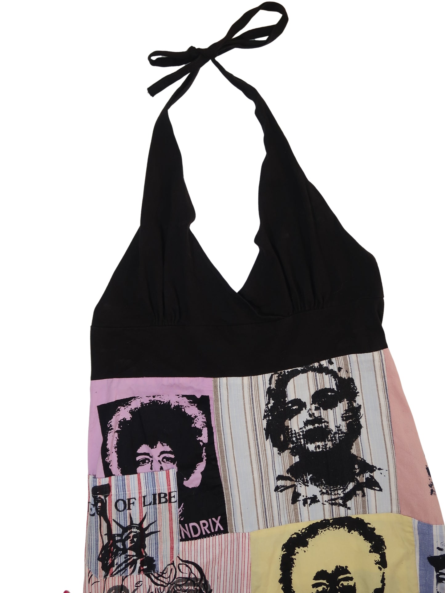A069: “pop art ICON” | pop art patchwork halter neck dress