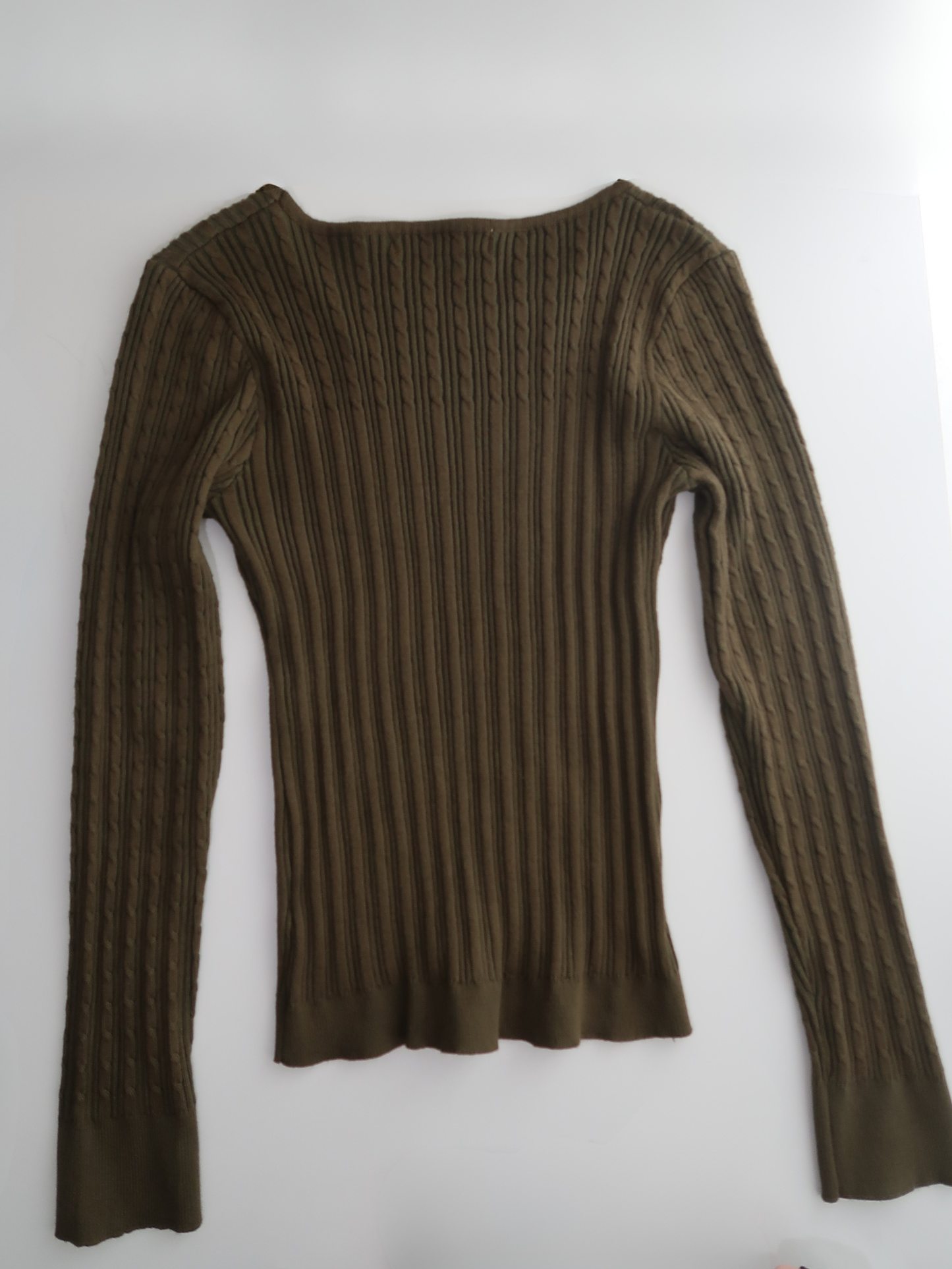 A019: “anyone can see im a stuffed olive” | olive green knit