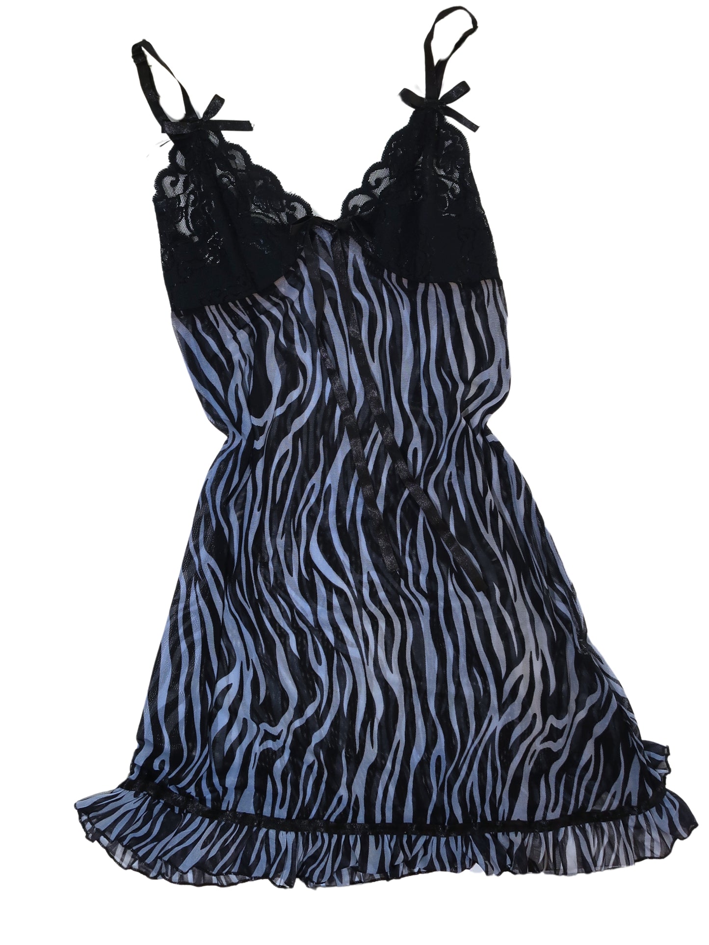 A067: “the temptation” | sheer mini dress with animal print and lace bust