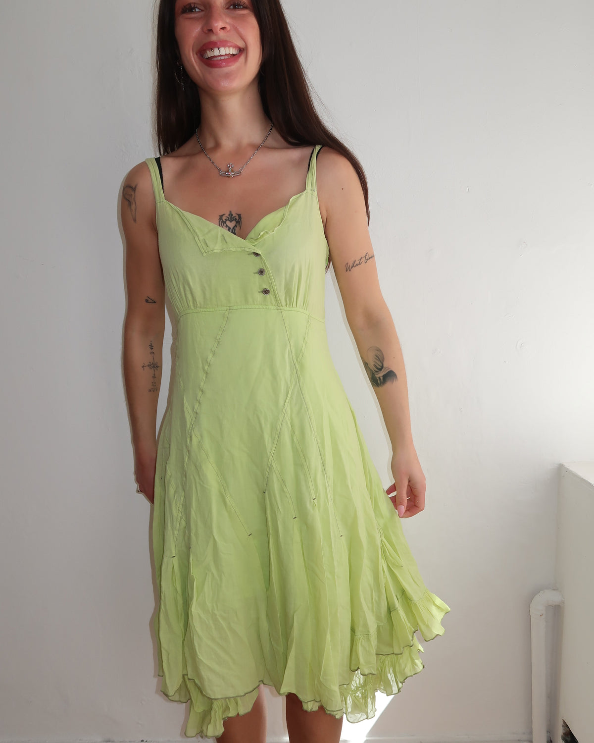 B002- vintage 'INDIES' pistachio fairy midi dress | midi dress