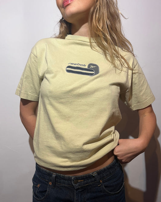 “she was a stoodio girl” | vintage Y2K reebok graphic tee - pistachio green/yellow