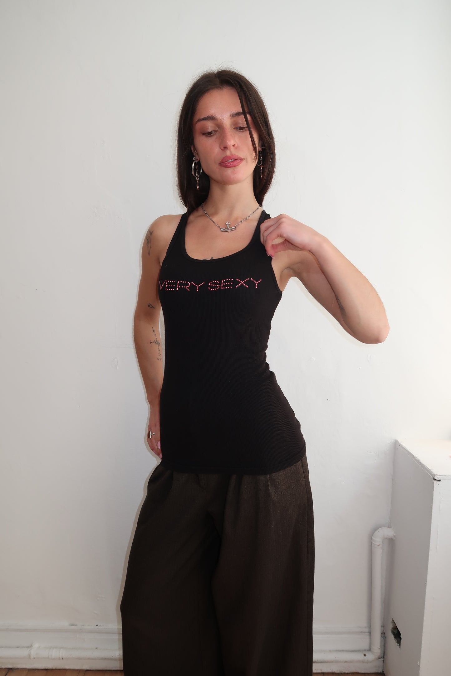 A017: “u are what u wear” | bling victoria secret y2k vest