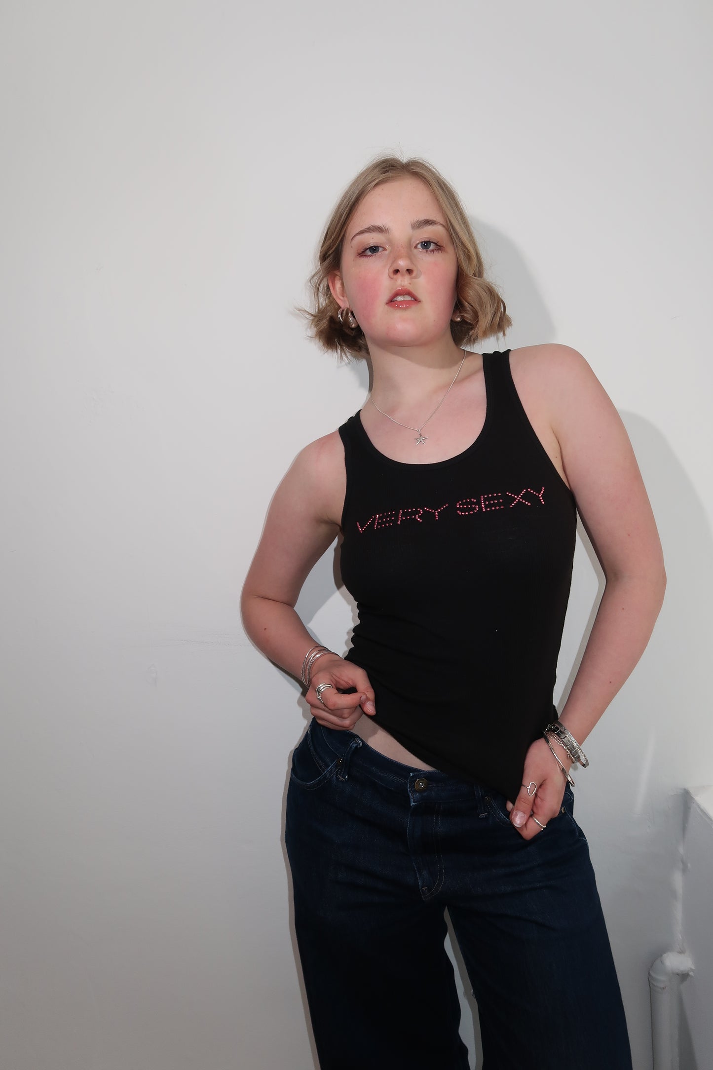 A017: “u are what u wear” | bling victoria secret y2k vest