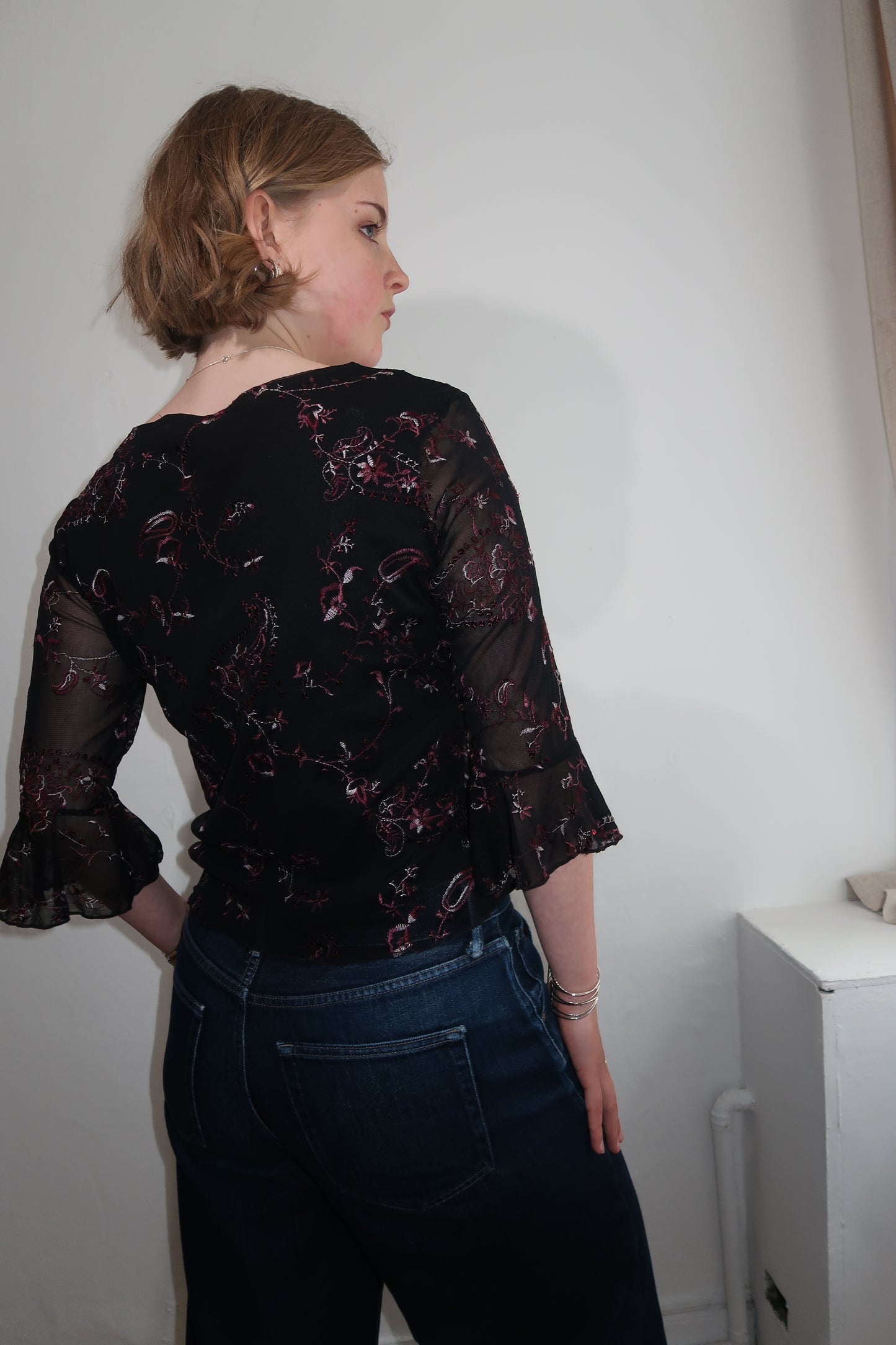 A020: “sabrina the teenage witch” | black top with beautiful, whimsy detailing