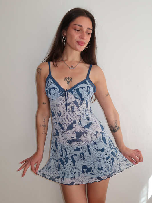 A025: “me & the girls” | ultra mini sketch book slip dress