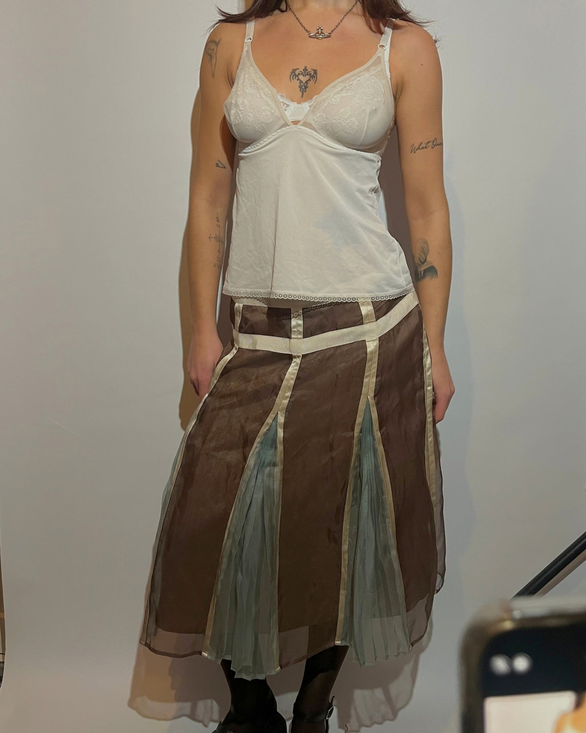 B013 - archival whimsey blue baby | midi romantic skirt